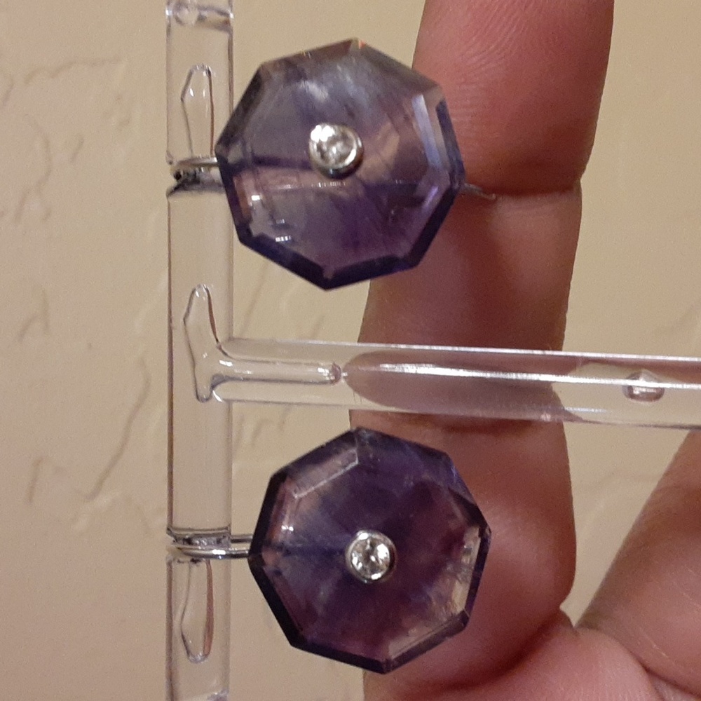 925 Bi Color Fluorite Earrings. PRICE IS FIRM. - Picture 7 of 7